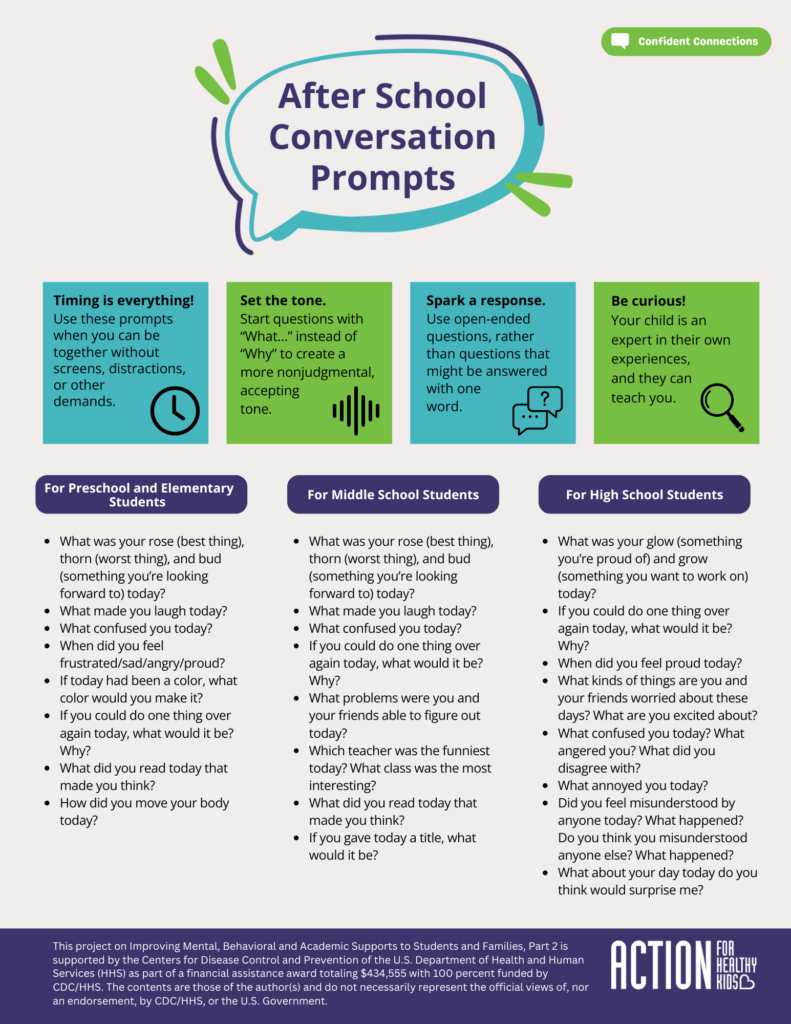 After school conversation prompts for parents